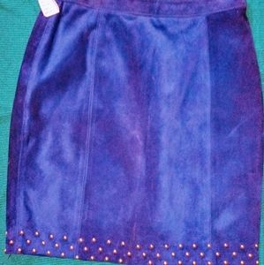 100% leather royal blue mini skirt. $200+ new